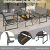 4-piece outdoor conversation patio furniture set in gray featuring a loveseat, two armchairs, and a coffee table for.