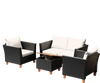 4-piece outdoor conversation set featuring a storage coffee table, soft cushions, and durable PE rattan for poolside.
