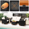 4-piece outdoor conversation set featuring a storage coffee table, soft cushions, and durable PE rattan for backyard.