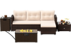 4 Pieces Outdoor Furniture Set with 32 Inch Fire Pit Table and Propane Tank Cover