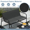 Patio loveseat with breathable fabric, ergonomic design, and robust metal frame, perfect for outdoor relaxation.