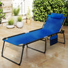 4 Position Folding Lounge Chaise with Adjustable Backrest and Footrest-Navy - Gallery View 1 of 8