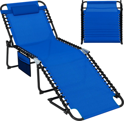 Costway 4-Position Folding Chaise Lounge Adjustable Backrest Footrest 25437019 New