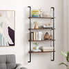 4-Tier Industrial Pipe Shelving with Metal Frame for Living Room Kitchen-Rustic Brown - Gallery View 1 of 11