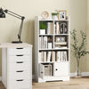 4 Tiers Bookshelf with 4 Cubes Display Shelf and 2 Doors-White - Gallery View 1 of 10