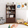 4 Tiers Bookshelf with 4 Cubes Display Shelf and 2 Doors-Brown - Gallery View 1 of 10