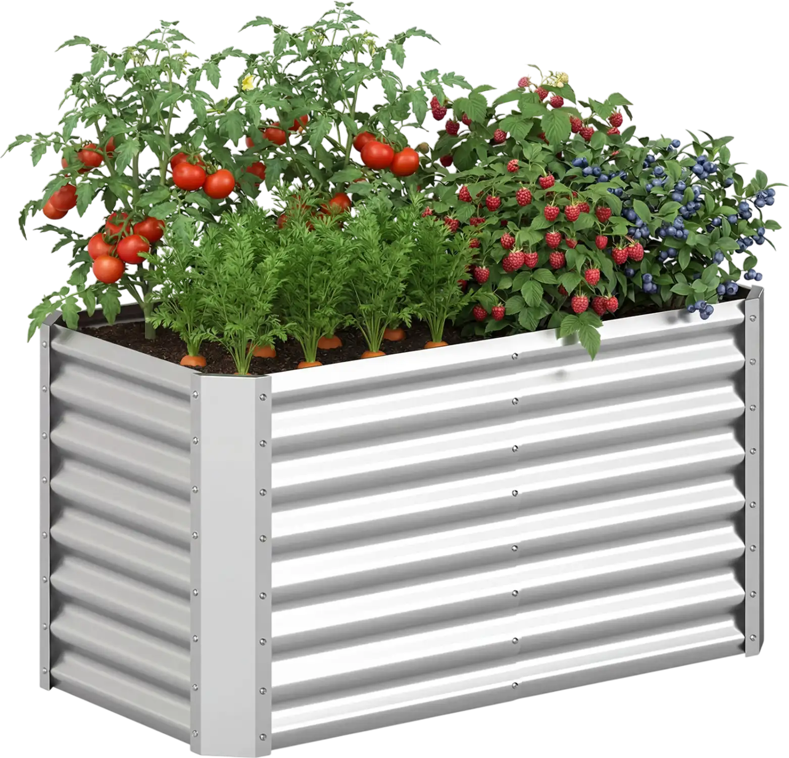 Costway 4 x 2 x 2' Galvanized Raised Garden Bed Rectangular Metal Planter Box 97467213 New