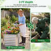 Galvanized raised garden bed with ergonomic design, ideal for growing vegetables and flowers in your backyard or patio.