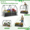 4 x 2 x 3 FT Small Galvanized Raised Garden Bed with Greenhouse Cover - Gallery View 6 of 10