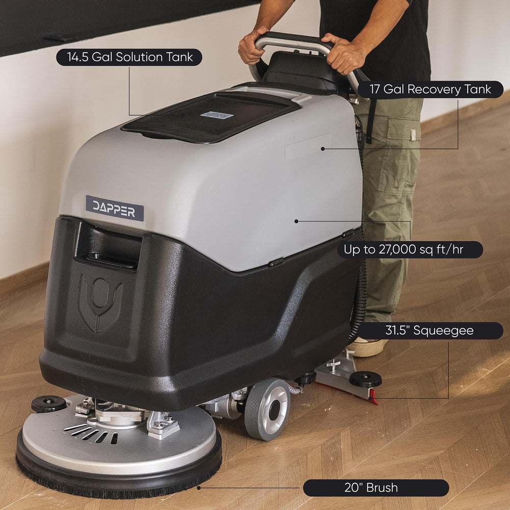 Self Propelled Walk Behind Floor Scrubber Machine 20" Brush, 31.5" Squeegee