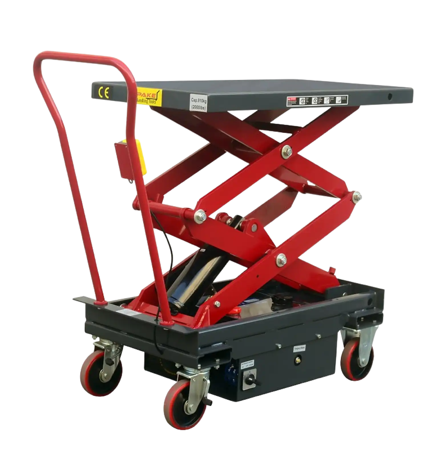 Pake Handling Tools PAKLT10 DC Powered Double Scissor Lift Table 2000 lb Capacity 39.75 x 20.5