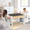 4-in-1 Wooden Activity Kids Table and Chairs with Storage and Detachable Blackboard-White - Gallery View 1 of 11