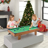 Kids playing on the 4-in-1 combo game table set featuring billiards and foosball, perfect for family fun.