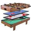 4-in-1 combo game table set featuring foosball, billiards, table tennis, and hockey for versatile family fun.
