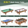 4-in-1 multi game table featuring foosball, billiards, table tennis, and hockey for family fun and gatherings.