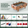 4-in-1 game table set with foosball, billiards, hockey, and table tennis accessories for family fun and gatherings.