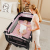 4 in 1 Portable Pack and Play Baby Nursery Center with Bassinet-Pink - Gallery View 1 of 9