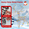 Pre-lit 4.6 feet Christmas reindeer with 170 LED lights, featuring a heavy-duty metal frame for outdoor stability.