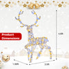 3D Christmas reindeer decoration, 4.6 feet tall, with 170 cold and warm LED lights, perfect for garden or indoor.