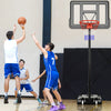 Portable basketball hoop with 44" backboard, adjustable height, and wheels for easy transport, perfect for indoor or.