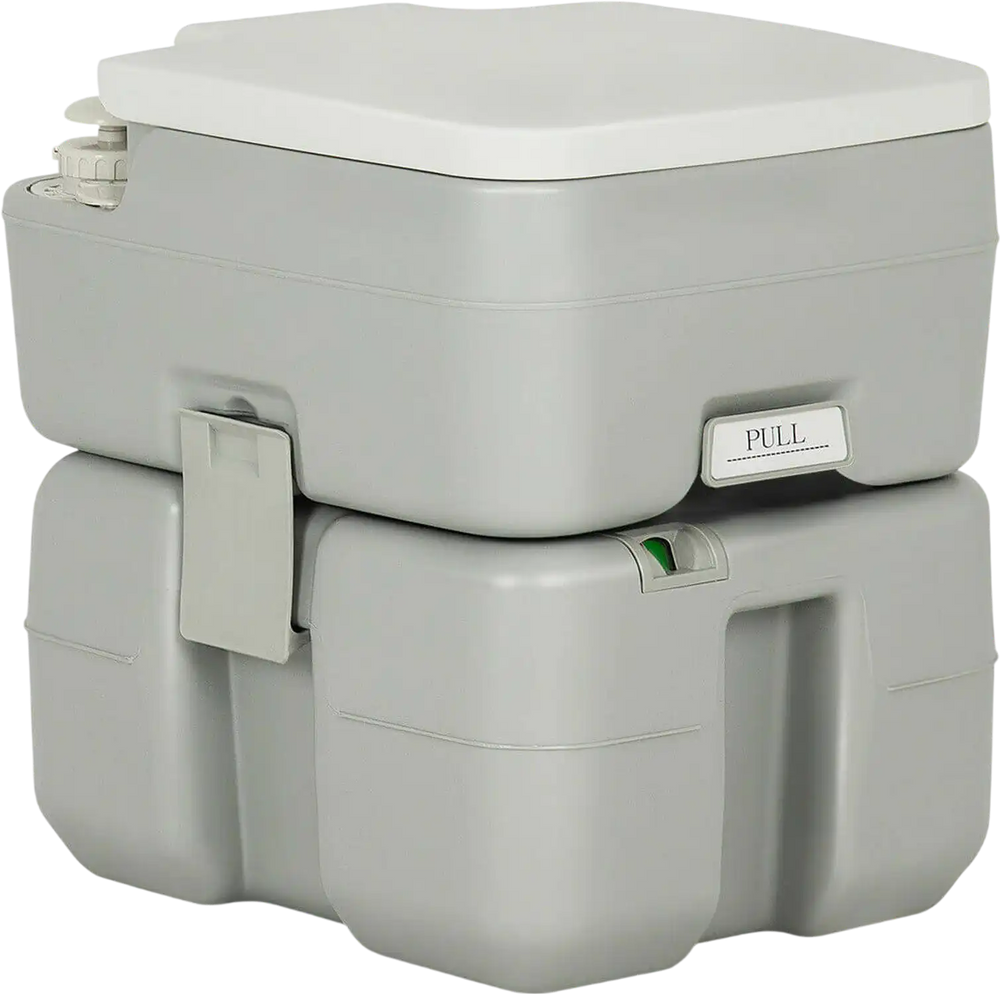5.3 Gallon Portable Travel Toilet with Piston Pump Flush