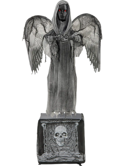 Costway 5.5' Halloween Animatronic Praying Angel Light Up Eyes Shaking Wings 83952416 New