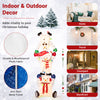 Stacked snowmen Christmas decoration with 150 LED lights, weatherproof fabric, perfect for indoor and outdoor holiday.
