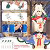 Stacked snowmen Christmas decoration with 150 LED lights, extra fuses, and colorful lighting for indoor or outdoor use.