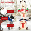 Lighted stacked snowmen Christmas decoration, 5.6 feet tall, with 150 LED lights, stable base, suitable for indoor or.