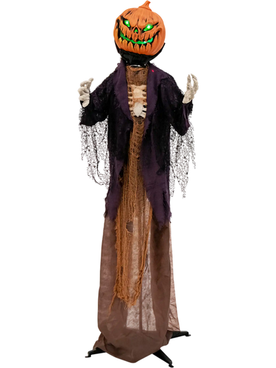 Costway 5.6' Halloween Animated Standing Pumpkin Scarecrow 82965173 New
