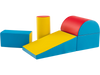 Colorful 5-piece kids climb and crawl activity playset with soft EPE foam for motor skills development in play areas.