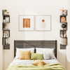 5-tier corner shelf in oak, wall-mounted for books and decor, ideal for space-saving in small areas.