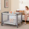 5-in-1 Portable Baby Playard with Cradle and Storage Basket-Gray - Gallery View 1 of 11
