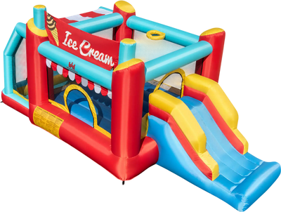 Costway 5-in-1 Ice Cream Inflatable Bounce House Ball Pit Slide 497351682 New