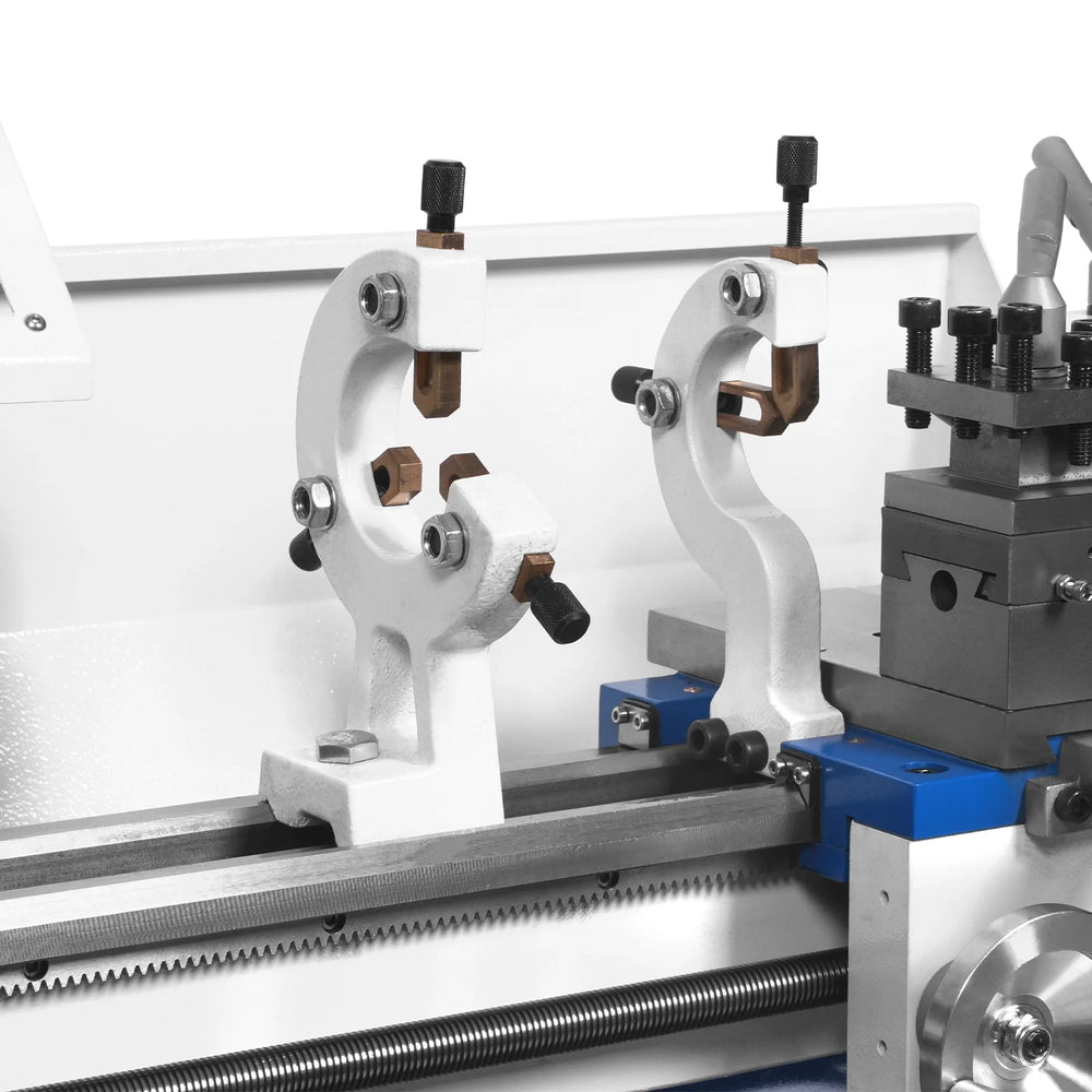 1.5‘’ Spindle Bore Metal Lathe Machine 8'' x 16'' High Precision Brushless Motor Mini 1.5HP Benchtop 0-2500 RPM Variable Speed Metal Working Machine 1.5‘’ Spindle Bore Small Lathe without Stand 0831V