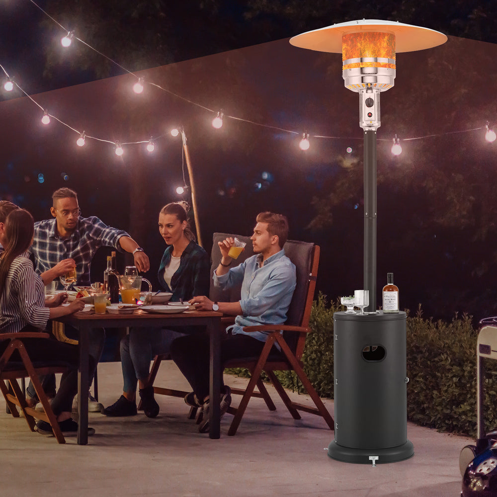 50000 BTU Propane Patio Heater with Round Table Design-Black - Gallery View 1 of 10