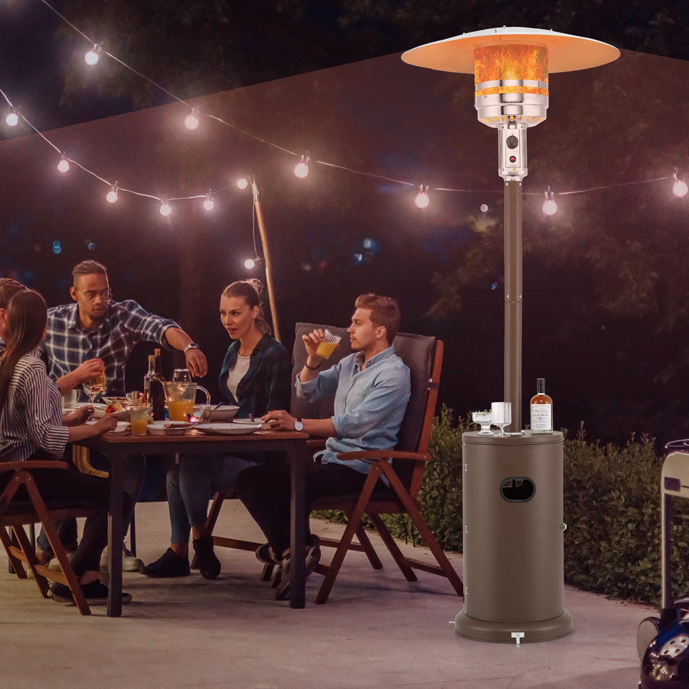 50000 BTU Propane Patio Heater with Round Table Design-Brown - Gallery View 1 of 10
