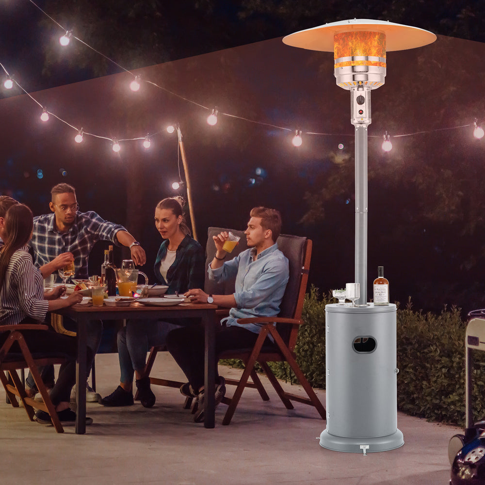 50000 BTU Propane Patio Heater with Round Table Design-Gray - Gallery View 1 of 10