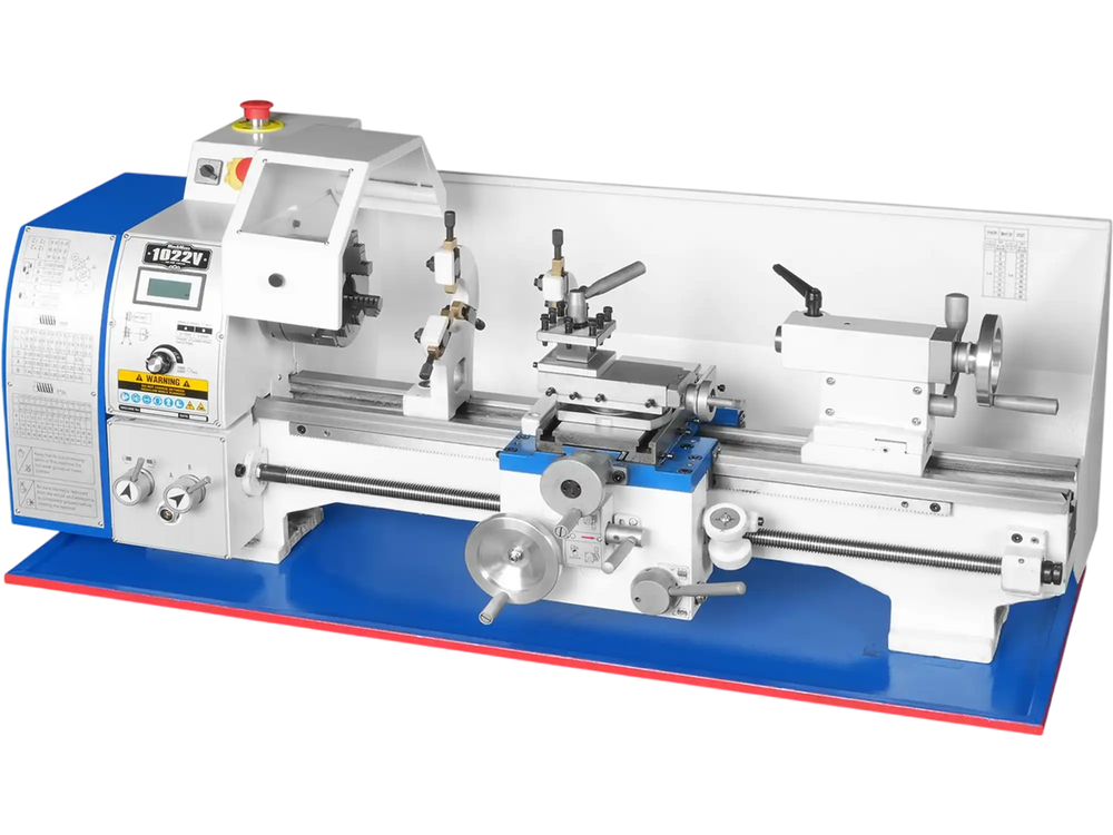 10'' x 22'' Industrial Metal Lathe Machine High Precision Benchtop 1.5HP Brushless Motor 0-2000 RPM Variable Speed Metal Working Machine Small Lathe without Stand 1022V
