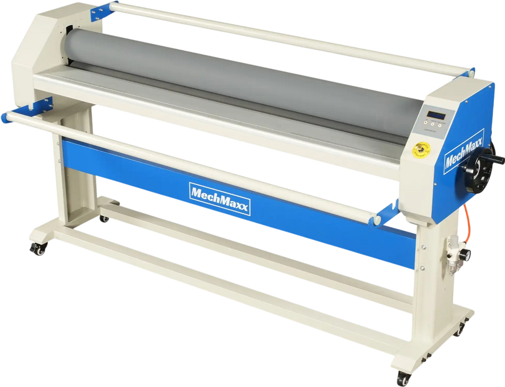 63" Wide Format Pneumatic Laminator Manual Cold Laminating Machine 60" Max Laminating Width,Pneumatic Roller Lift Portable Stand Included, 0.78" Max Thickness (Requires Air Compressor, Not Included) 1600-C2