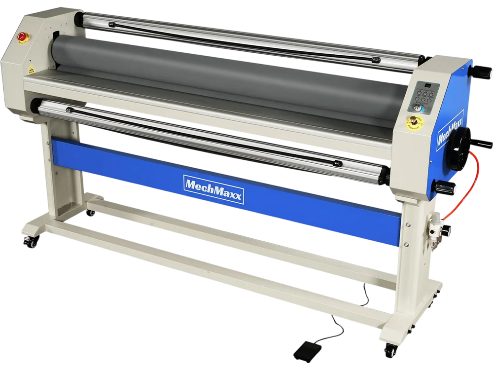 63" Wide Format Pneumatic Laminator Manual Cold Laminating Machine 60" Max Laminating Width,Pneumatic Roller Lift Portable Stand Included, 0.78" Max Thickness (Requires Air Compressor, Not Included) 1600-C3Pro