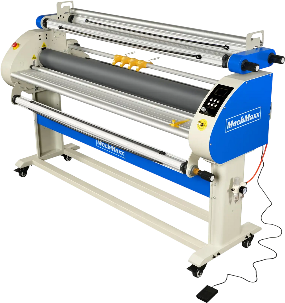 67" Wide Format Full Auto Cold & Heat Assisted Pneumatic Laminator Machine with 4 Trimmers, Max Speed 52.5 ft/min, 63" Max Laminating Width, 1.1" Max Thickness, Infrared Heating, Digital Control (Requires Air Compressor, Not Included)-1700-A3
