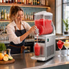 Commercial slushy machine with a 15L capacity, perfect for making cold drinks and slushies quickly and easily.