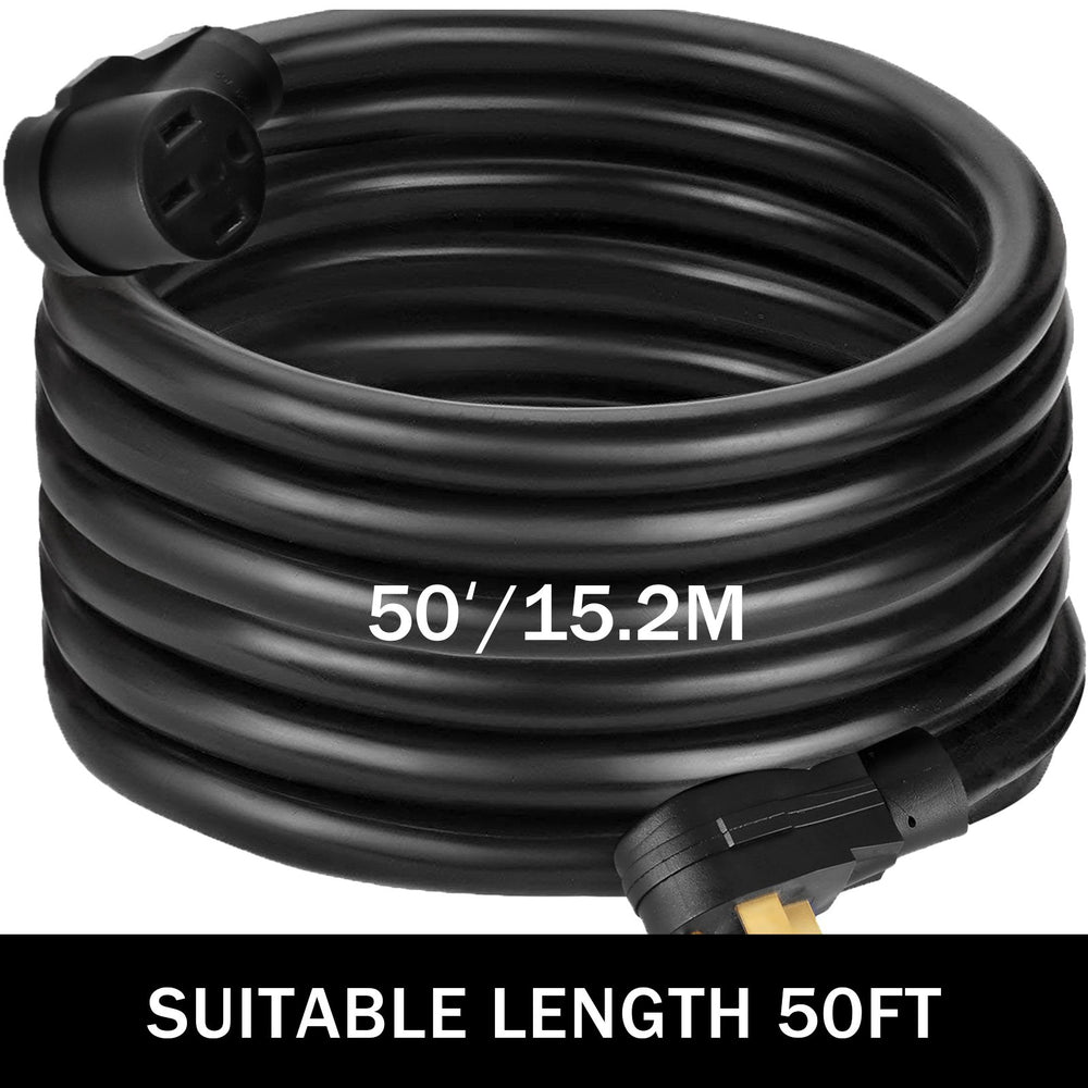 Vevor RV Extension Power Cord 50' 40A AWG 8 Cable with N14-50P/N14-50R Plug New