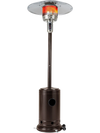 Patio propane gas heater with stainless steel burner, 50,000 BTU, ideal for outdoor patios and gardens.