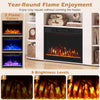 50” white fireplace TV stand features RGB lights, 3 flame colors, and a 23” electric fireplace for cozy living room aesthetics.