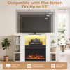 50” white fireplace TV stand features RGB lights, a 23” electric fireplace, and storage for TVs up to 55” in living rooms.