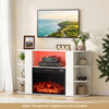 50-inch white TV stand with RGB lights, adjustable shelves, and ample storage for a modern entertainment center.