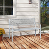 50 Inches Outdoor Garden Bench with Geometric Lattice Backrest and Slatted Seat-Gray - Gallery View 1 of 10
