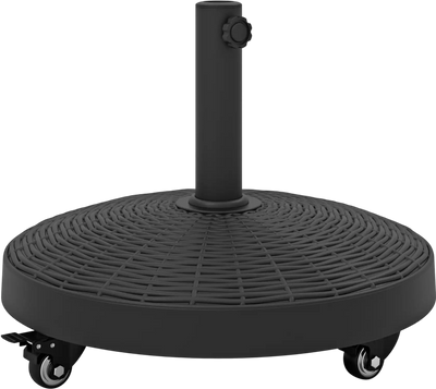 Costway 50 lbs Patio Wicker Style Resin Umbrella Base Stand w/ Wheels 23150786 New